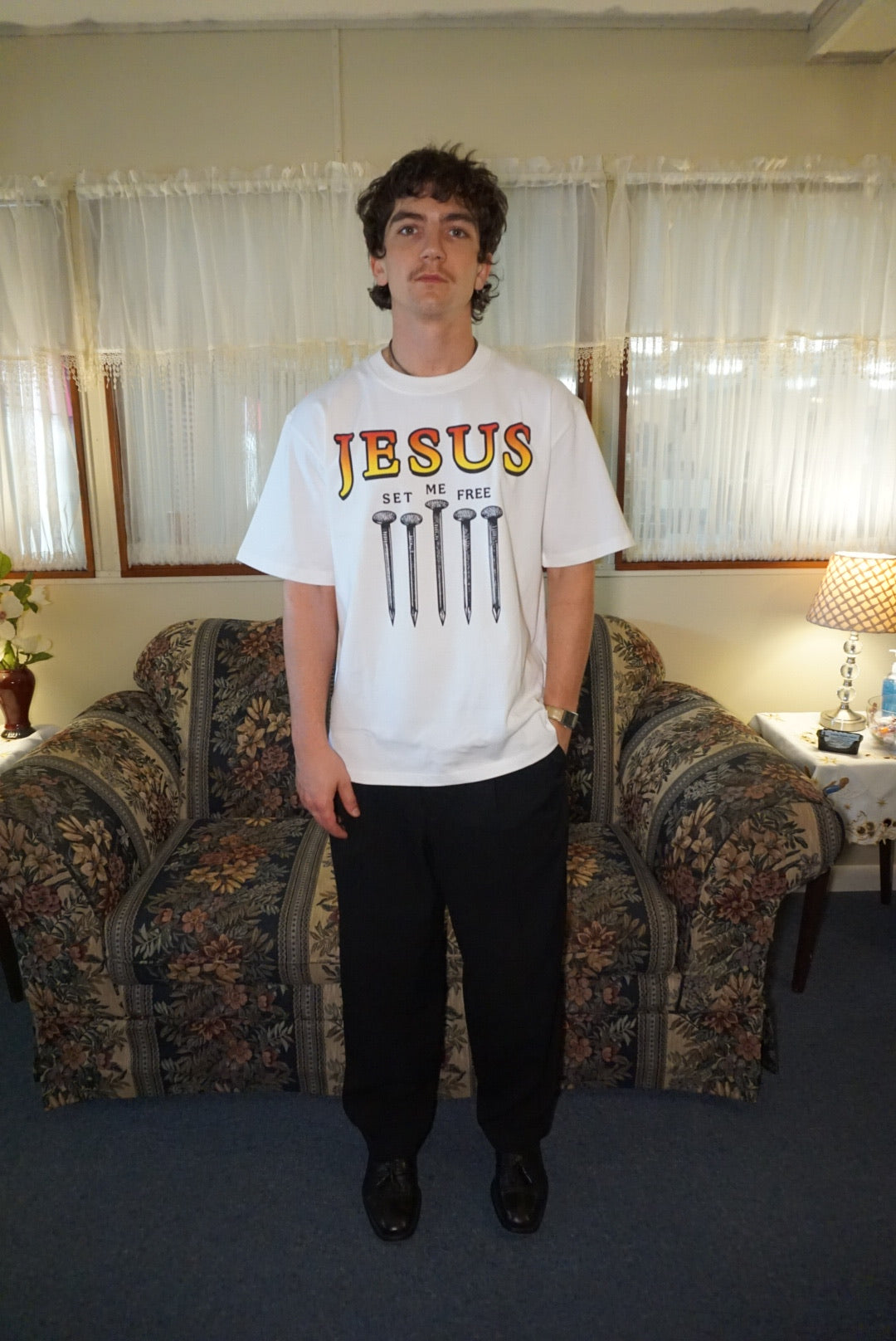 'JESUS SET ME FREE' WHITE