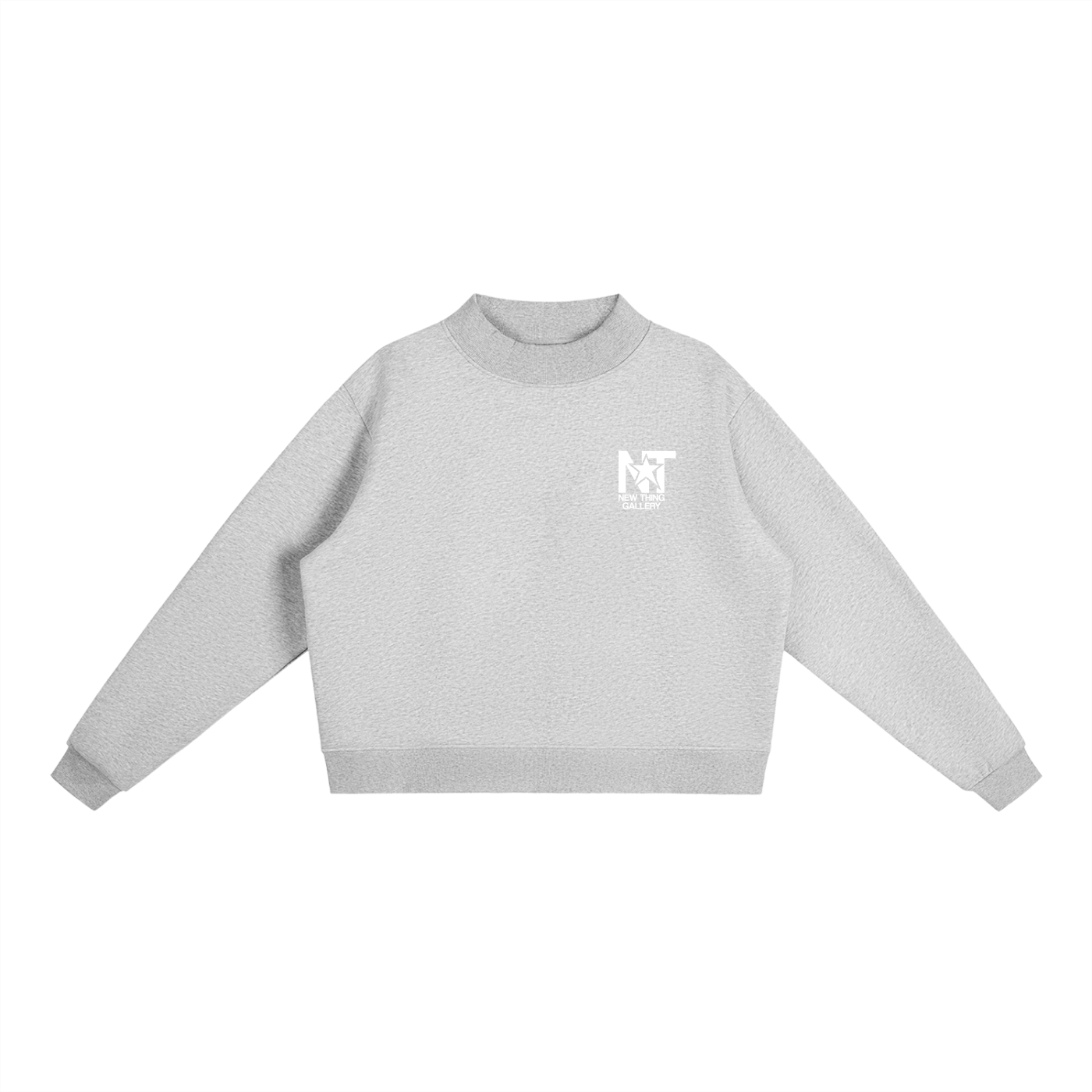GREY LOGO MOCK NECK