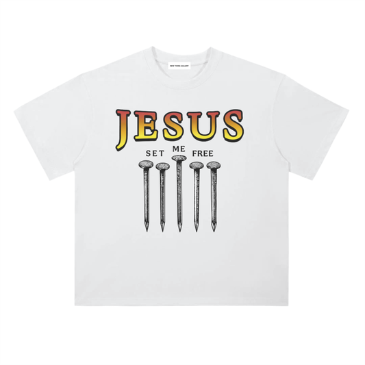 'JESUS SET ME FREE' WHITE